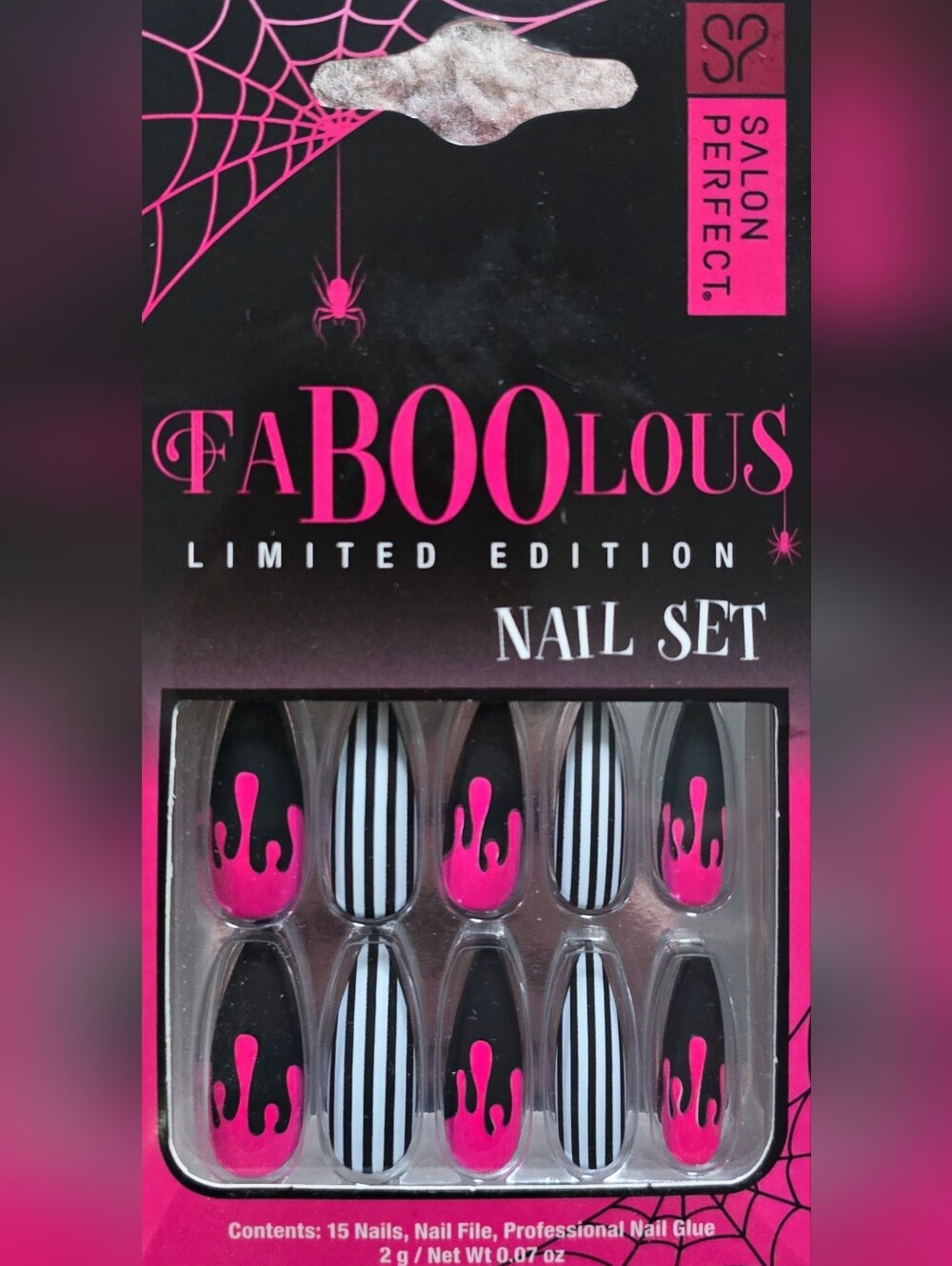 Limited Edition Nail Set - Black & Hot Pink